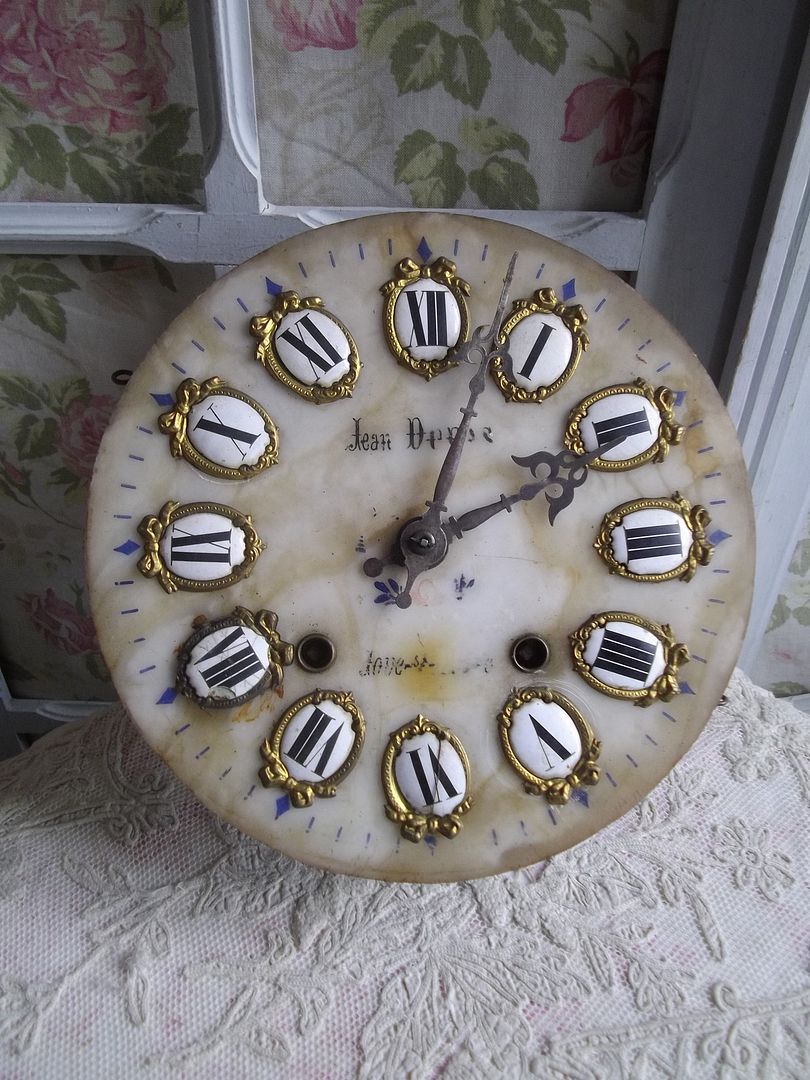 ANTIQUE FRENCH MARBLE FACED WALL CLOCK RESTORATION or DISPLAY